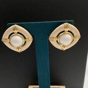 Vintage Trifari enamel post back earrings